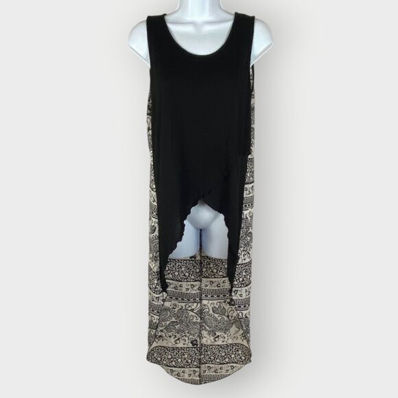 Say Anything Tops - Vtg Y2K Say Anything Long Line Sleeveless Top | M | Floral Chiffon | Boho Whimsy
